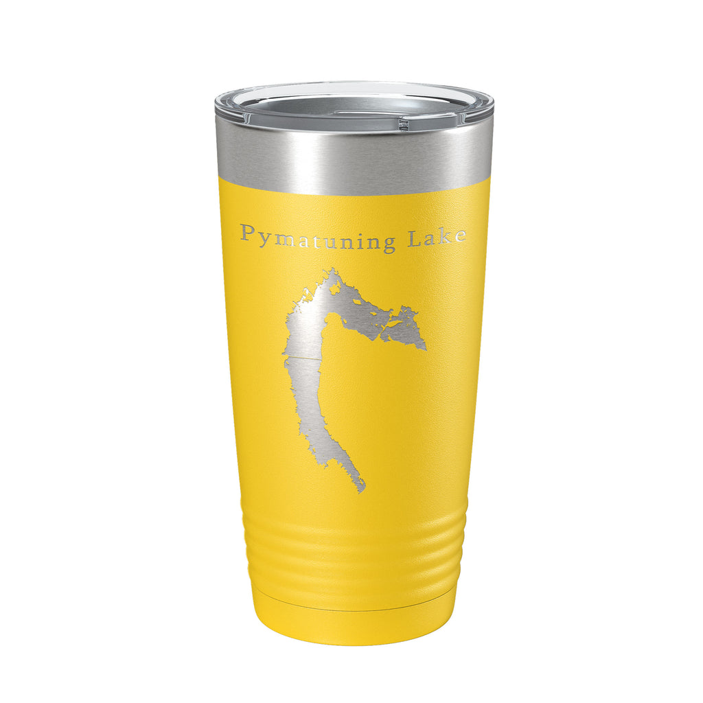 Pymatuning Lake Map Tumbler Travel Mug Insulated Laser Engraved Coffee Cup Ohio Pennsylvania 20 oz
