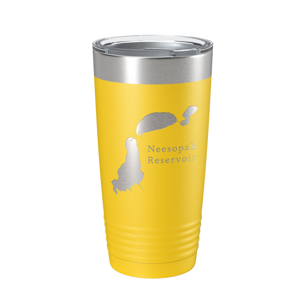 Neesopah Reservoir Tumbler Lake Map Travel Mug Insulated Laser Engraved Coffee Cup Colorado 20 oz