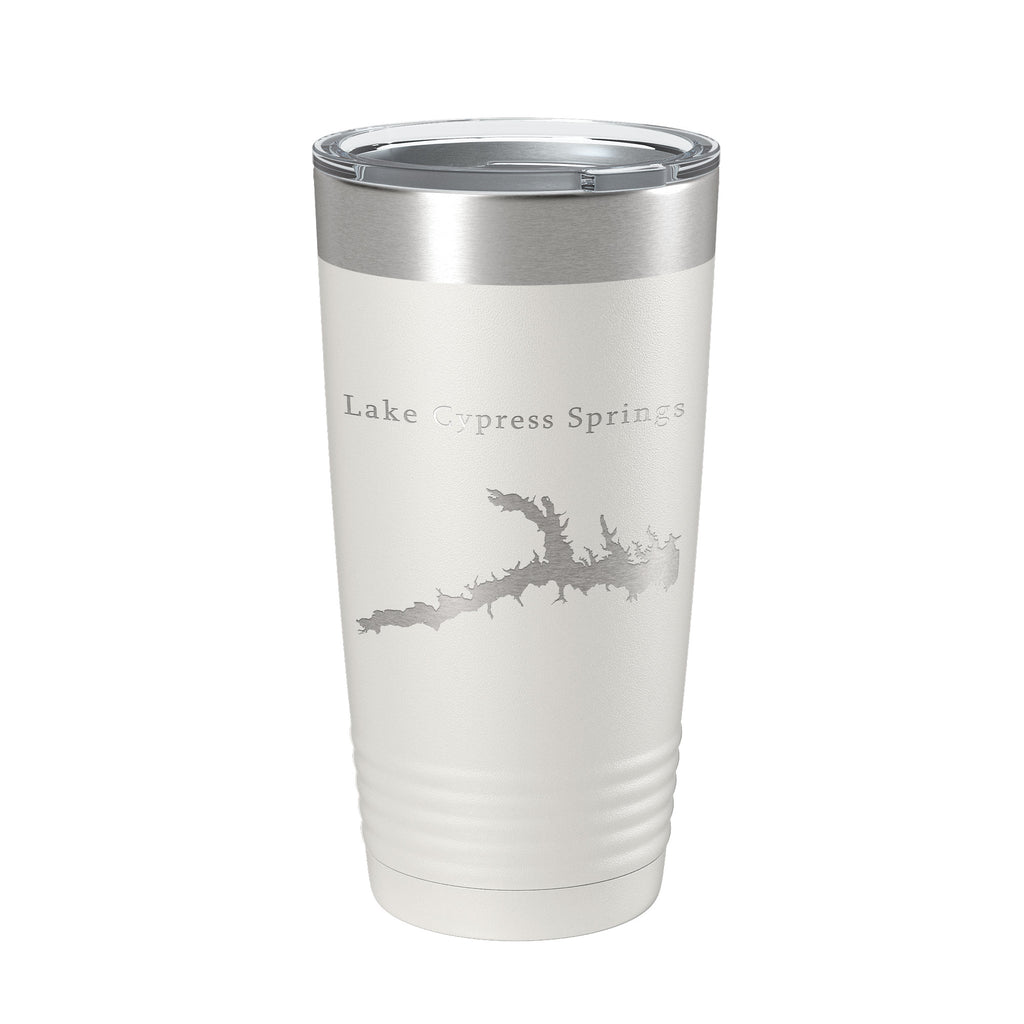 Lake Cypress Springs Map Tumbler Travel Mug Insulated Laser Engraved Coffee Cup Texas 20 oz