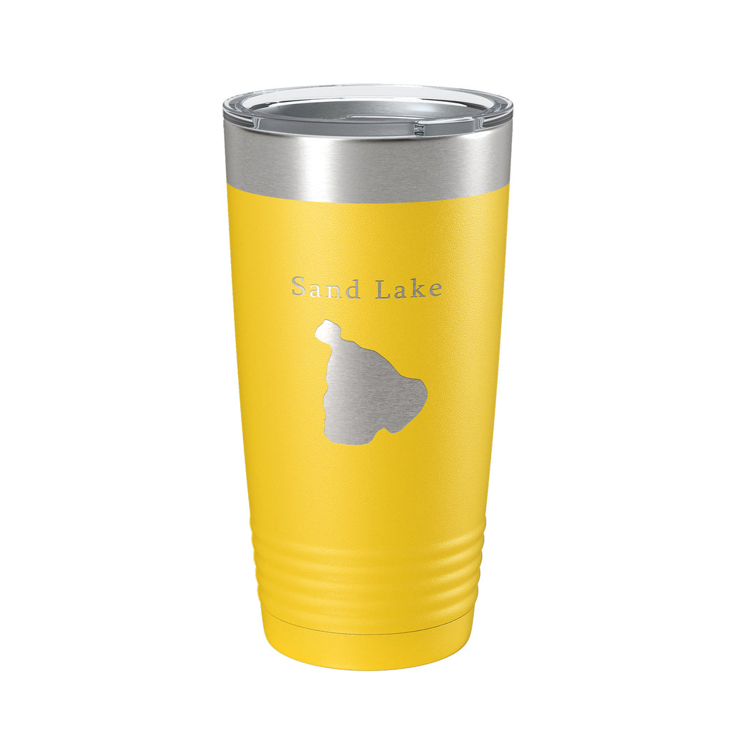 Sand Lake Map Tumbler Travel Mug Insulated Laser Engraved Coffee Cup Michigan 20 oz