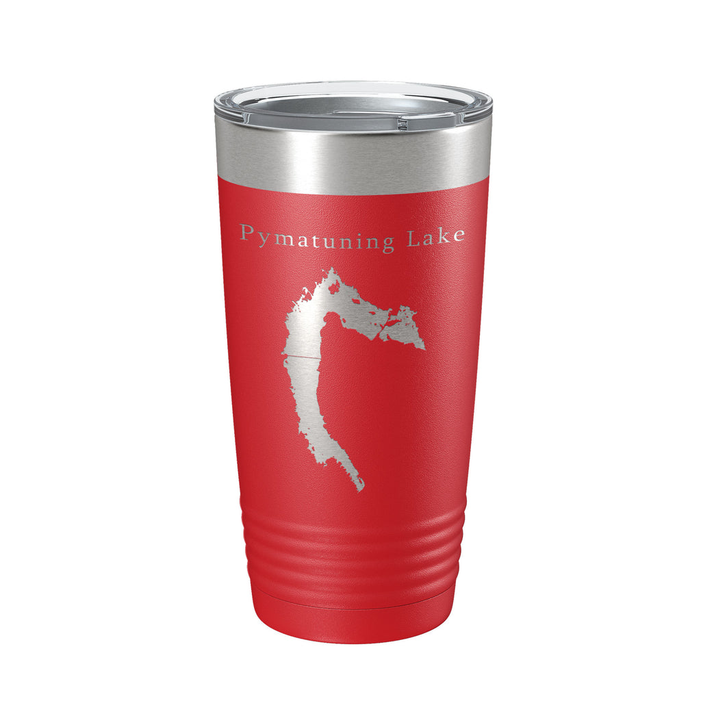 Pymatuning Lake Map Tumbler Travel Mug Insulated Laser Engraved Coffee Cup Ohio Pennsylvania 20 oz