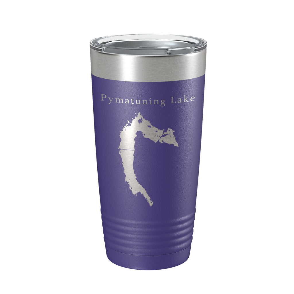 Pymatuning Lake Map Tumbler Travel Mug Insulated Laser Engraved Coffee Cup Ohio Pennsylvania 20 oz