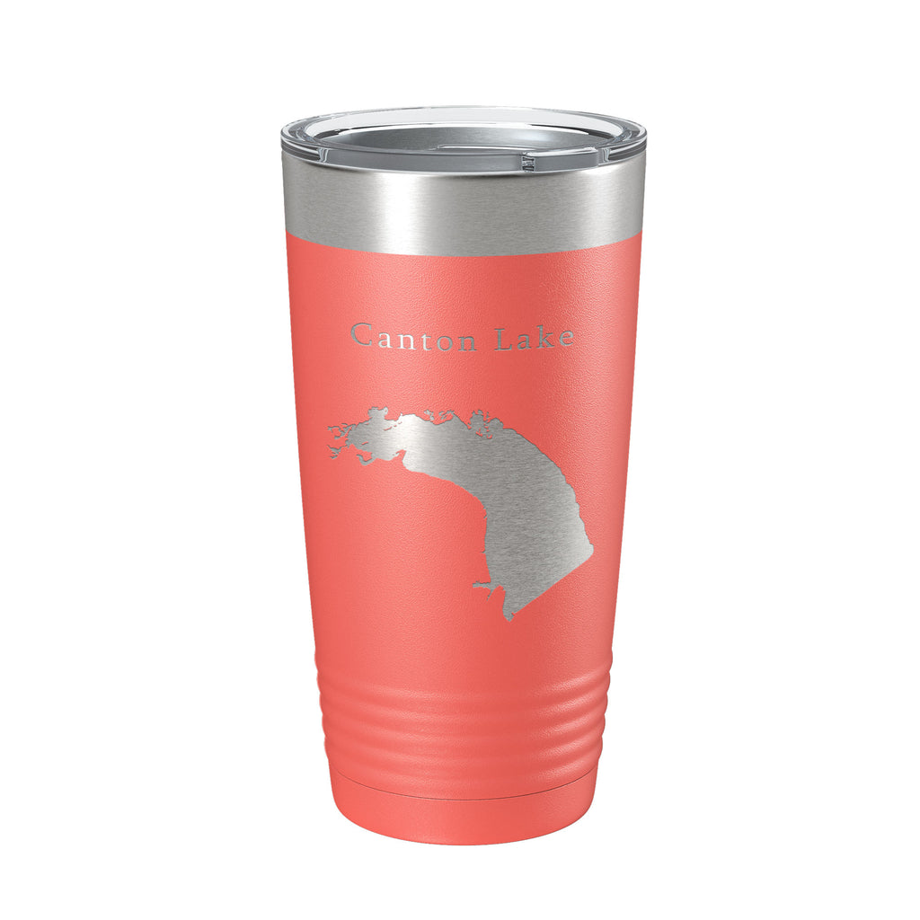 Canton Lake Map Tumbler Travel Mug Insulated Laser Engraved Coffee Cup Oklahoma 20 oz
