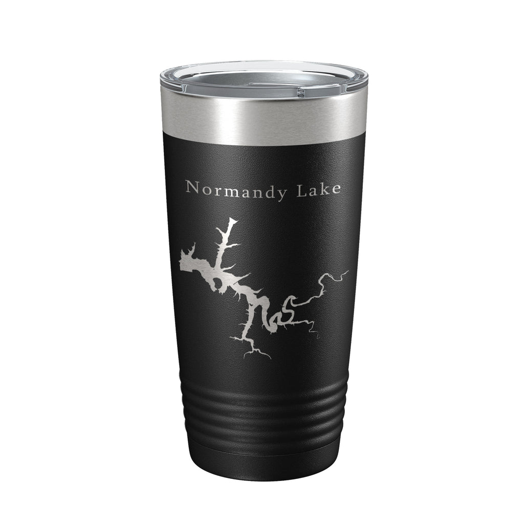 Normandy Lake Map Tumbler Travel Mug Insulated Laser Engraved Coffee Cup Tennessee 20 oz