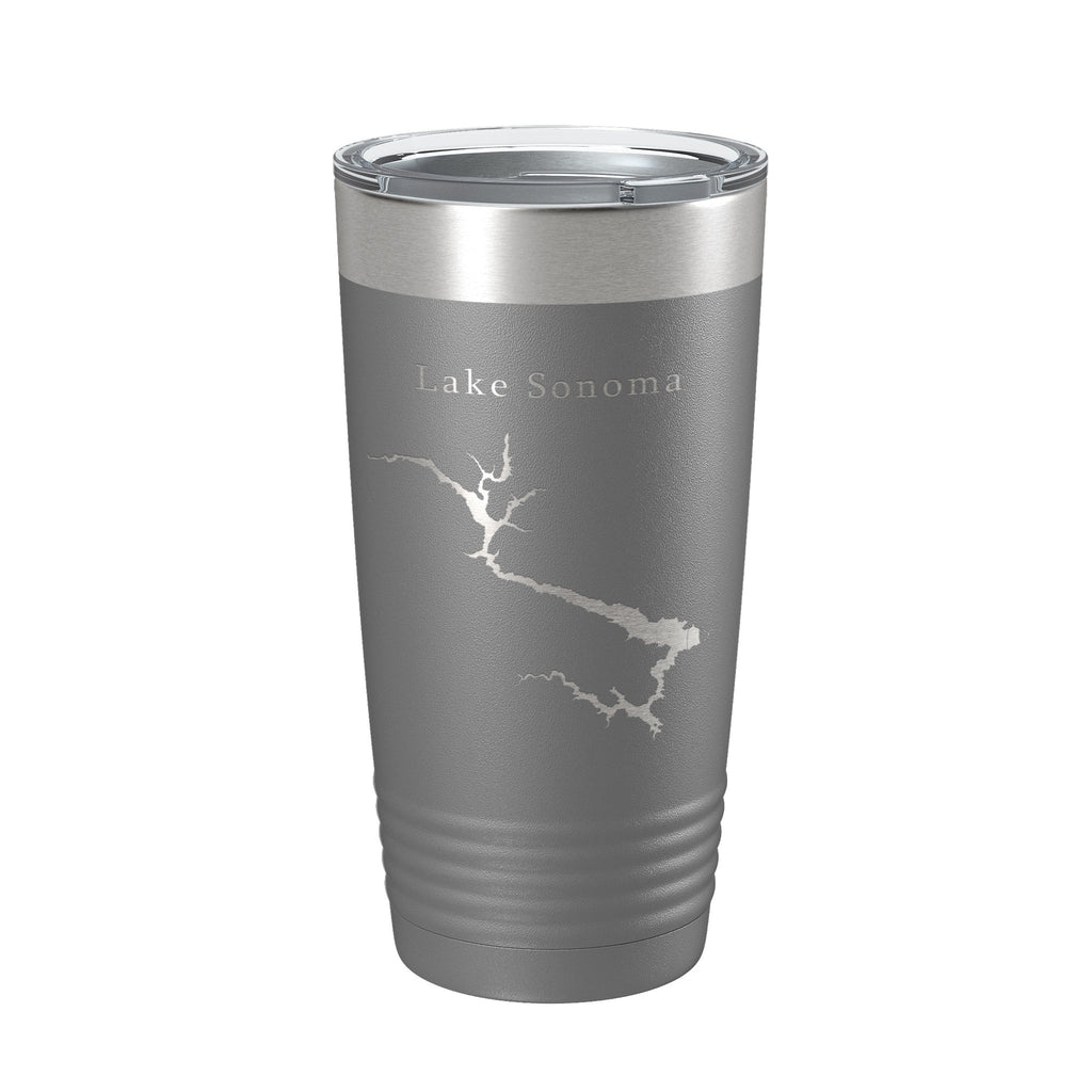 Lake Sonoma Map Tumbler Travel Mug Insulated Laser Engraved Coffee Cup California 20 oz