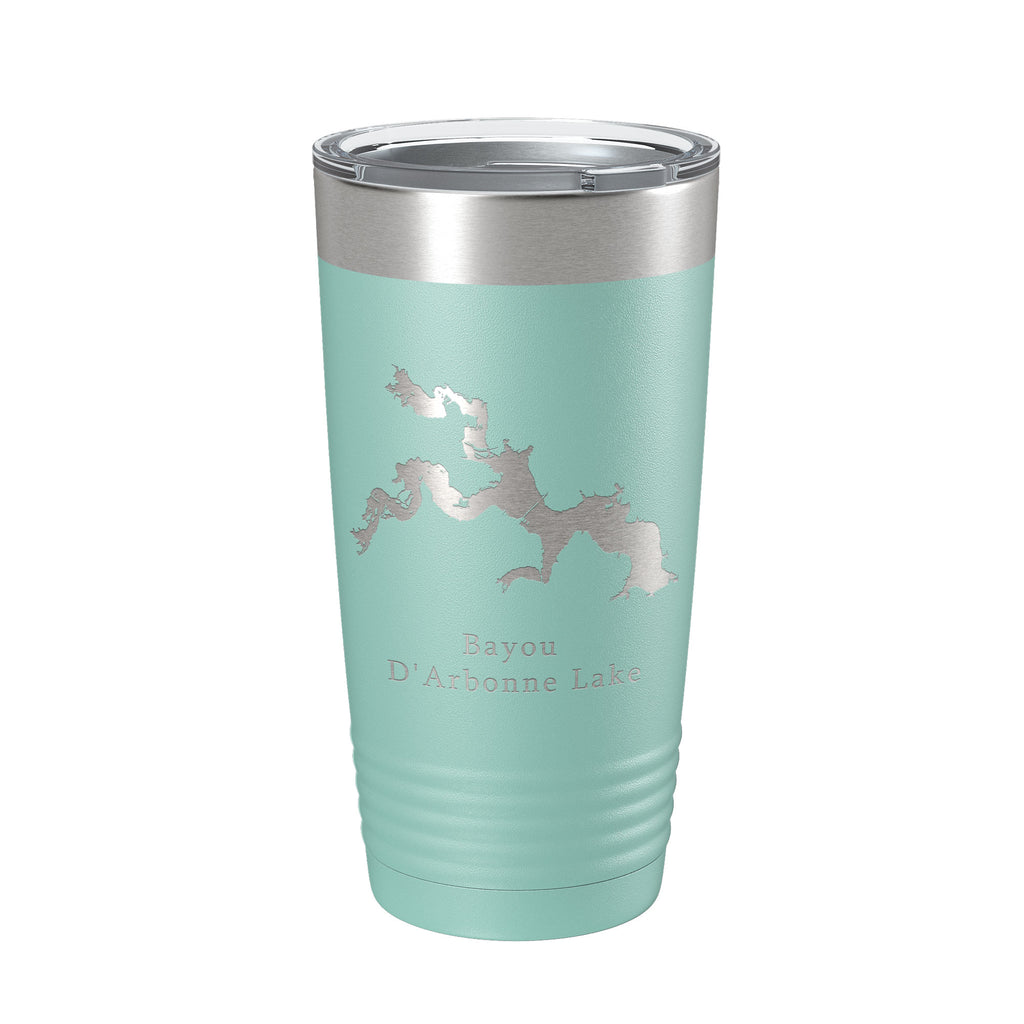 Bayou D'Arbonne Lake Map Tumbler Travel Mug Insulated Laser Engraved Coffee Cup Louisiana 20 oz