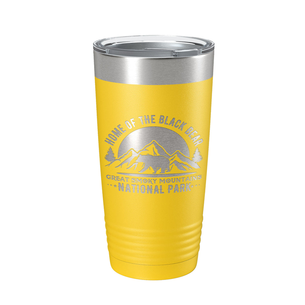 Black Bear Tumbler Great Smoky Mountains National Park Travel Mug Insulated Laser Engraved Coffee Cup GSMNP Gift 20 oz