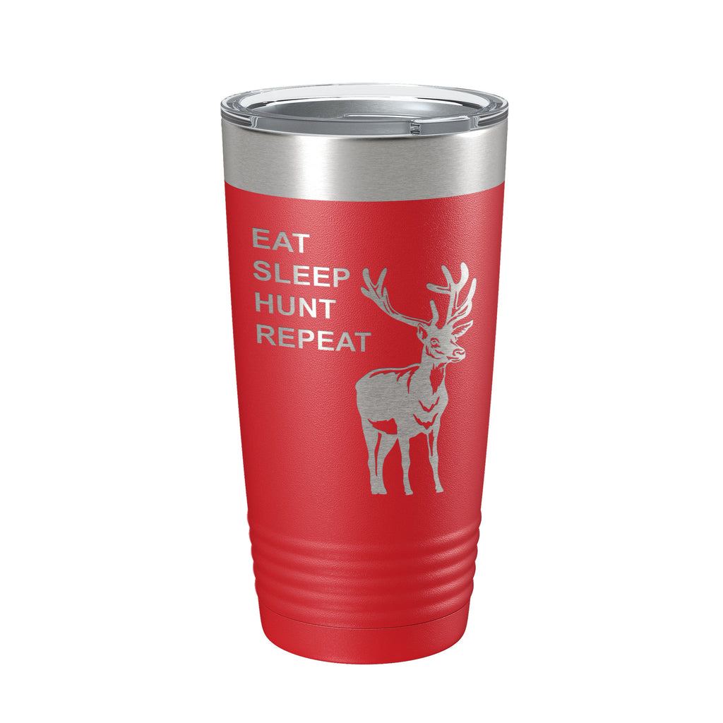 Deer Hunter Tumbler Eat Sleep Hunt Repeat Travel Mug Deer Hunting Insulated Laser Engraved Coffee Cup Gift 20 oz