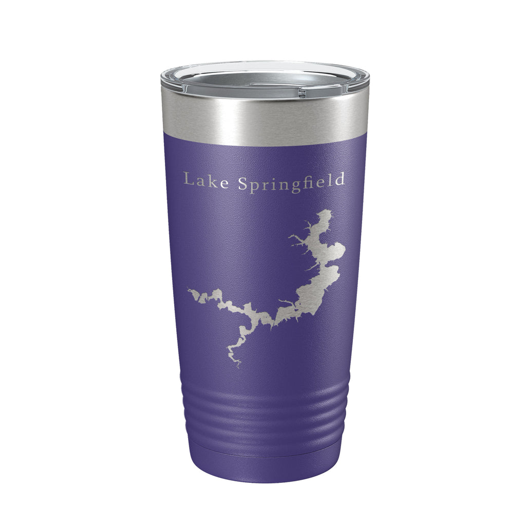 Lake Springfield Map Tumbler Travel Mug Insulated Laser Engraved Coffee Cup Illinois 20 oz