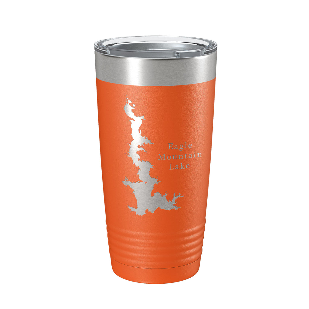 Eagle Mountain Lake Map Tumbler Travel Mug Insulated Laser Engraved Coffee Cup Texas 20 oz