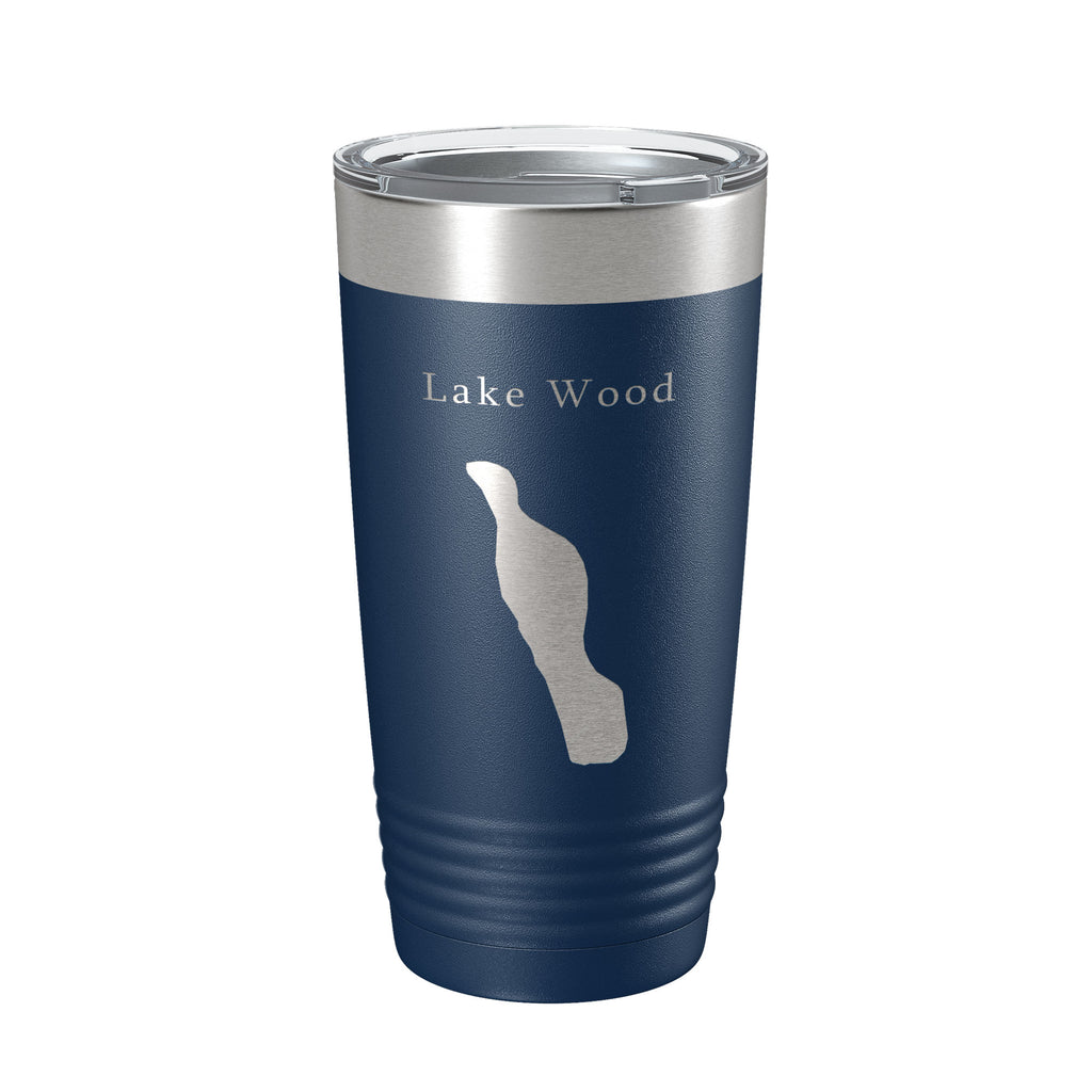 Lake Wood Map Tumbler Travel Mug Insulated Laser Engraved Coffee Cup Acadia Maine 20 oz