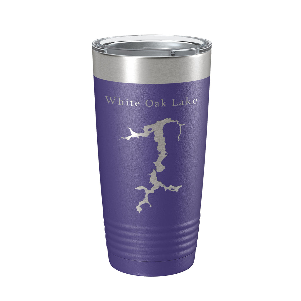 White Oak Lake Map Tumbler Travel Mug Insulated Laser Engraved Coffee Cup Arkansas 20 oz