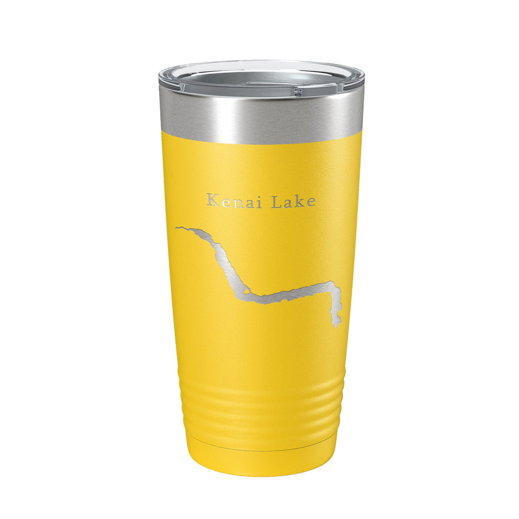 Kenai Lake Map Tumbler Travel Mug Insulated Laser Engraved Coffee Cup Alaska 20 oz