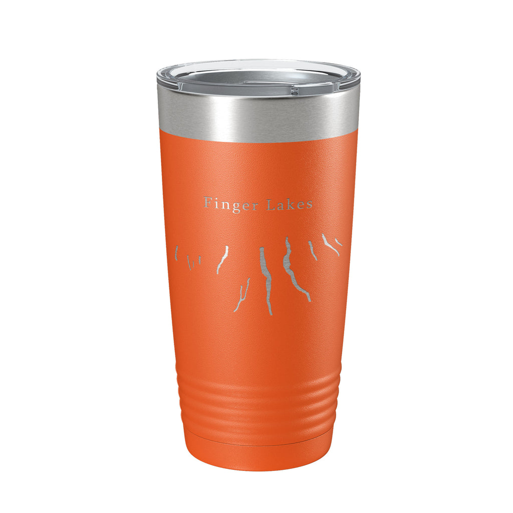 Finger Lakes Map Tumbler Travel Mug Insulated Laser Engraved Coffee Cup New York 20 oz