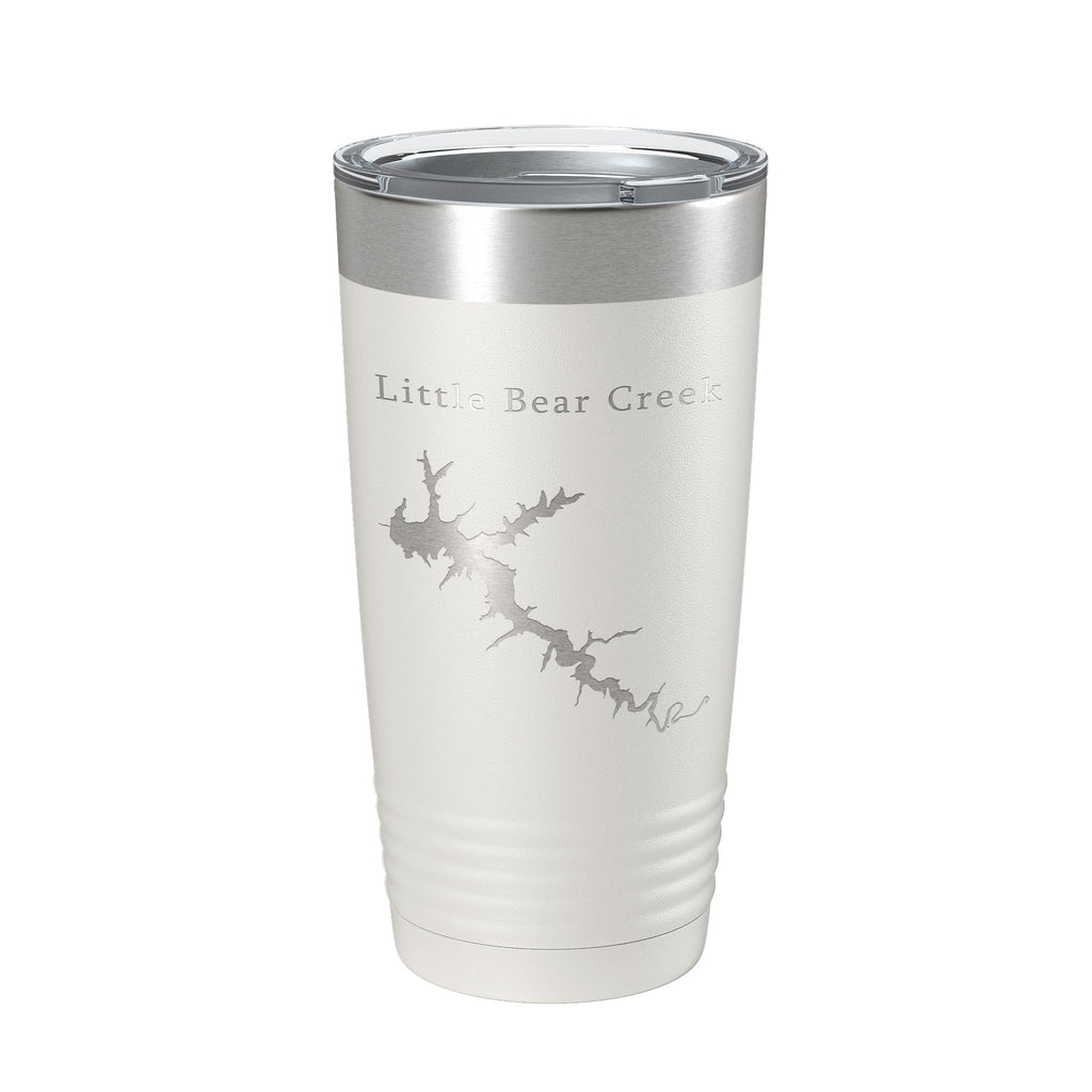 Little Bear Creek Tumbler Lake Map Travel Mug Insulated Laser Engraved Coffee Cup Alabama 20 oz