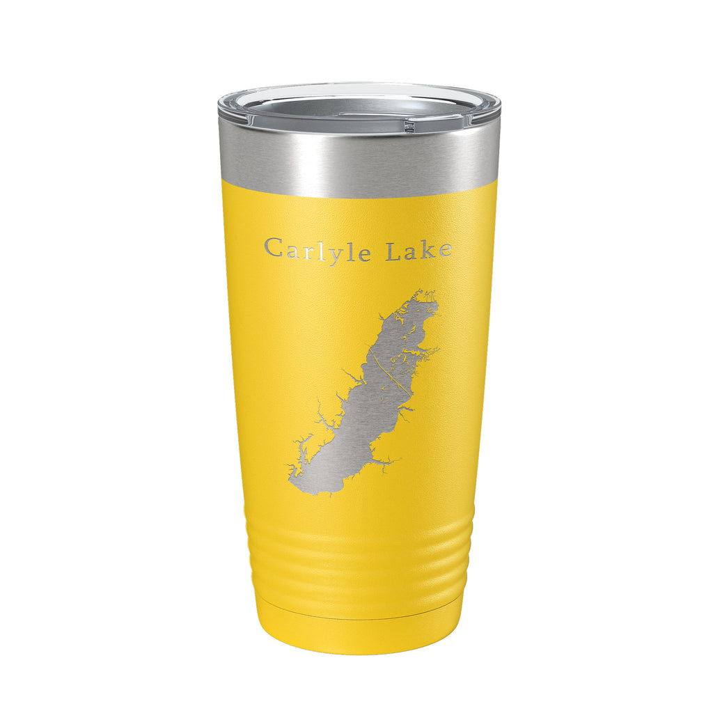 Carlyle Lake Map Tumbler Travel Mug Insulated Laser Engraved Coffee Cup Illinois 20 oz