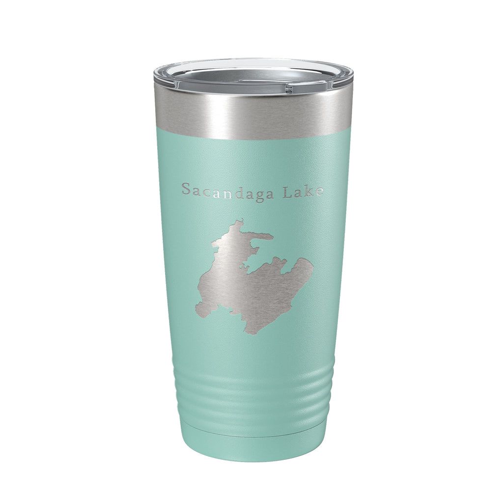 Sacandaga Lake Map Tumbler Travel Mug Insulated Laser Engraved Coffee Cup New York 20 oz