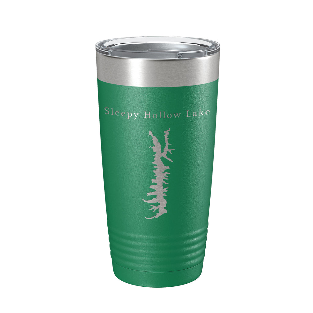 Sleepy Hollow Lake Map Tumbler Travel Mug Insulated Laser Engraved Coffee Cup New York 20 oz