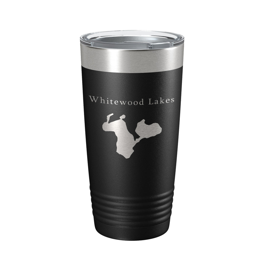 Whitewood Lakes Map Tumbler Travel Mug Insulated Laser Engraved Coffee Cup Huron River Chain of Lakes Michigan 20 oz