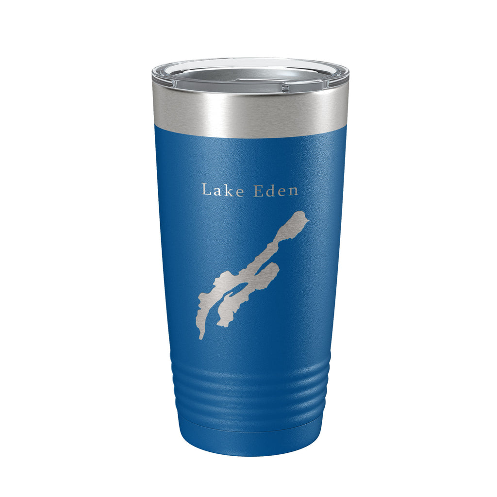 Lake Eden Map Tumbler Travel Mug Insulated Laser Engraved Coffee Cup Vermont 20 oz