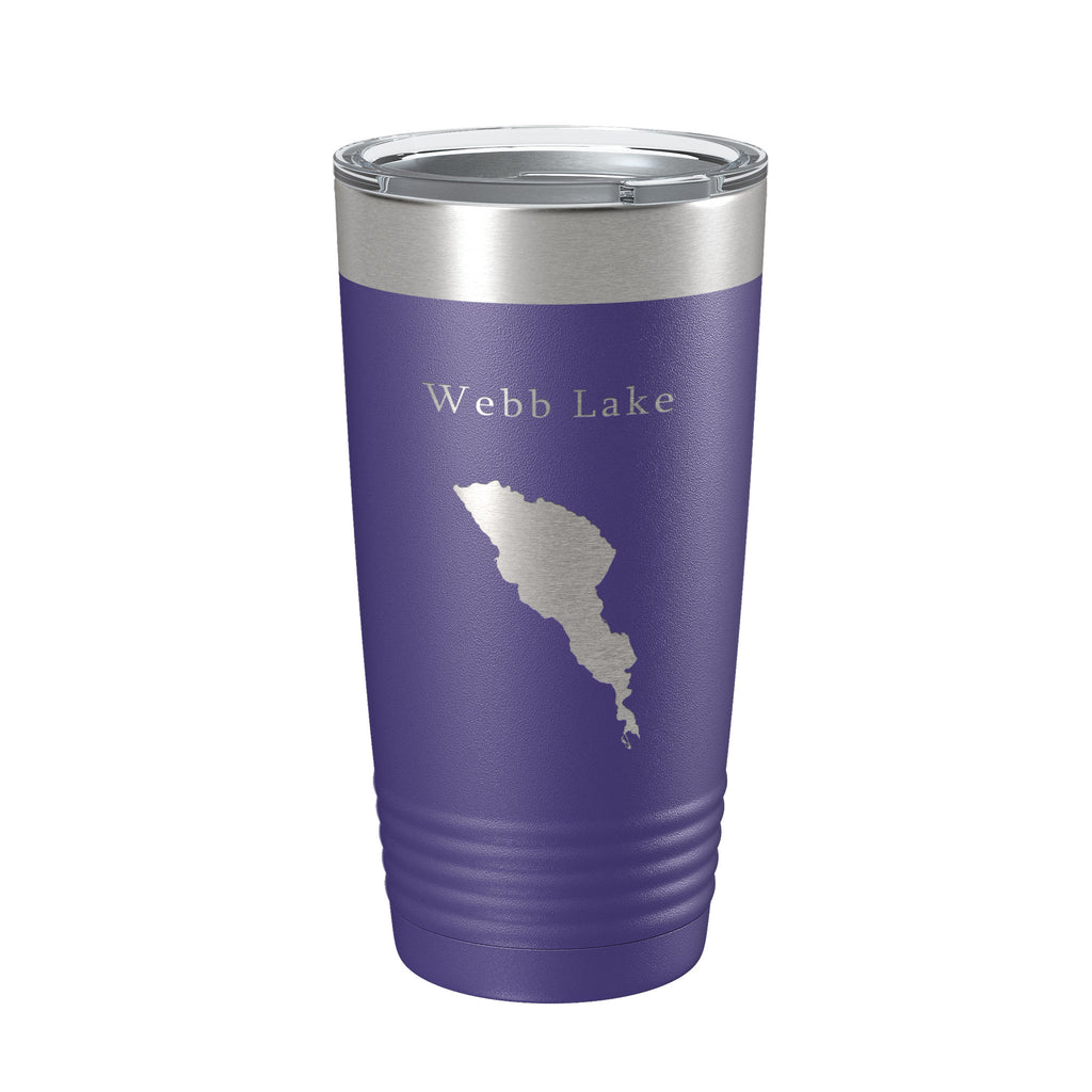 Webb Lake Map Tumbler Travel Mug Insulated Laser Engraved Coffee Cup Maine 20 oz