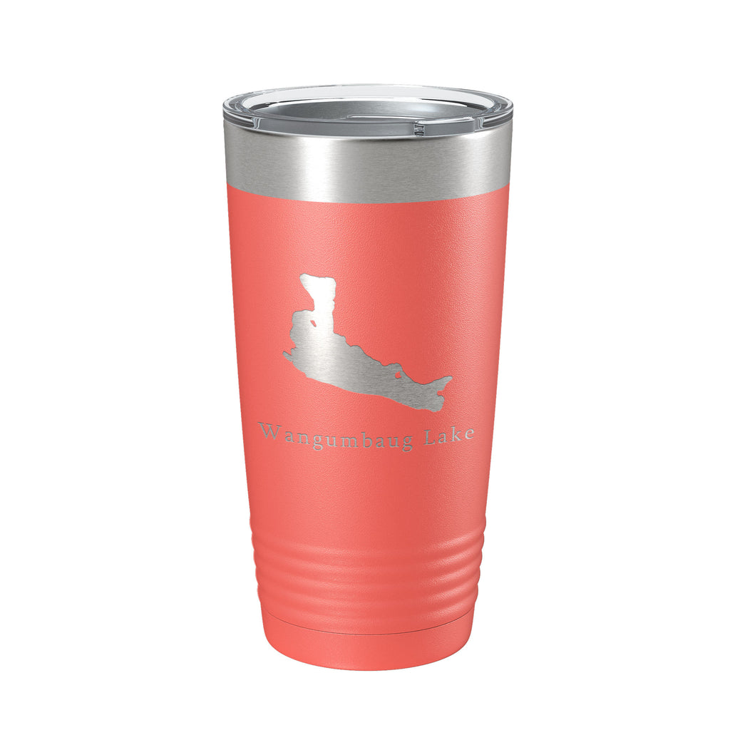 Wangumbaug Lake Map Tumbler Travel Mug Insulated Laser Engraved Coffee Cup Connecticut 20 oz