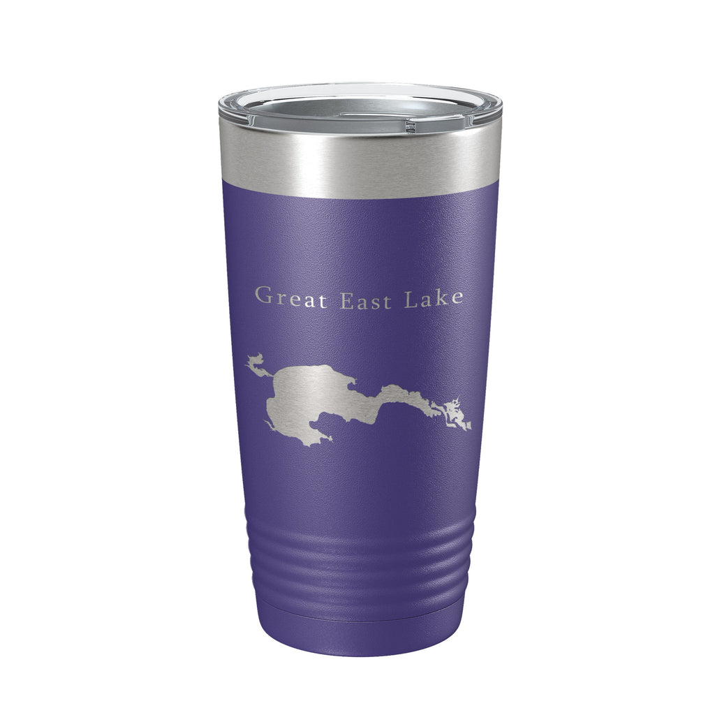 Great East Lake Map Tumbler Travel Mug Insulated Laser Engraved Coffee Cup Maine New Hampshire 20 oz
