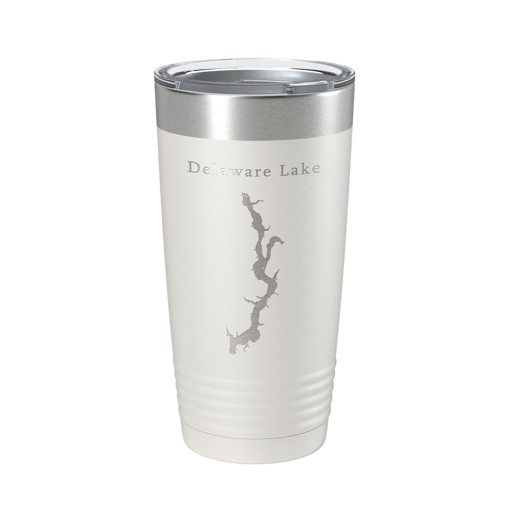 Delaware Lake Map Tumbler Travel Mug Insulated Laser Engraved Coffee Cup Ohio 20 oz