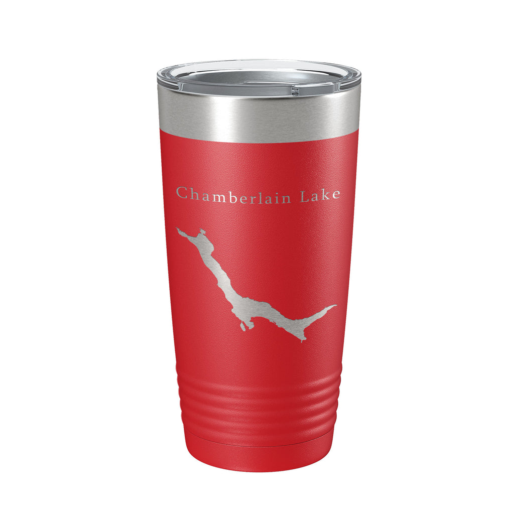 Chamberlain Lake Map Tumbler Travel Mug Insulated Laser Engraved Coffee Cup Maine 20 oz