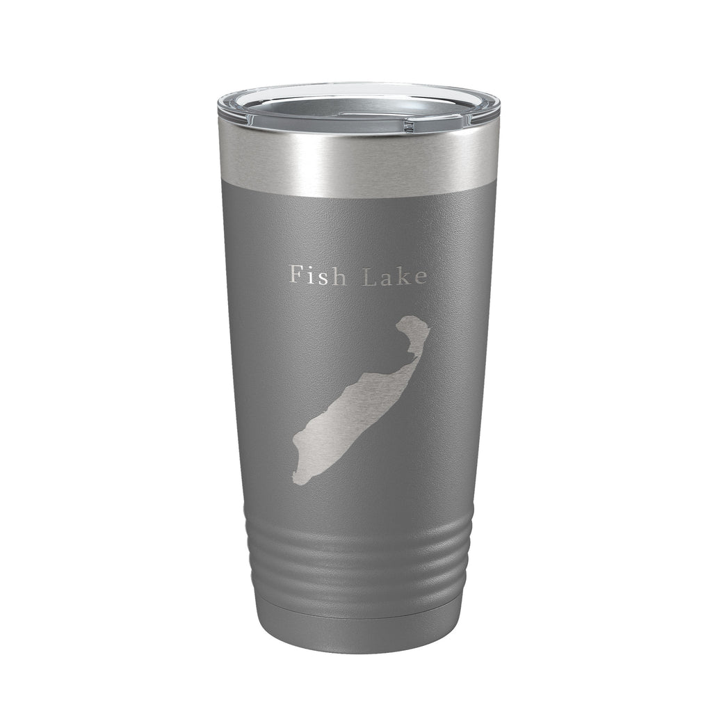 Fish Lake Map Tumbler Travel Mug Insulated Laser Engraved Coffee Cup Utah 20 oz