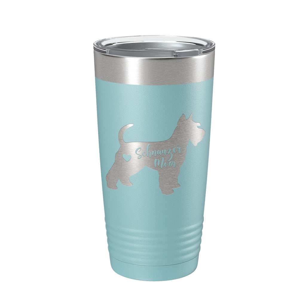 Schnauzer Mom Tumbler Dog Travel Mug Gift Insulated Laser Engraved Coffee Cup 20 oz