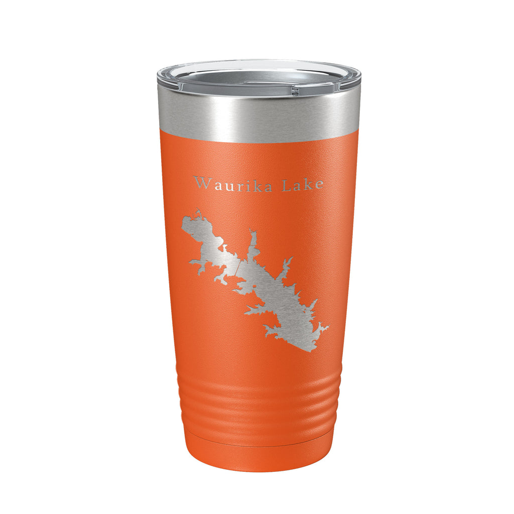 Waurika Lake Map Tumbler Travel Mug Insulated Laser Engraved Coffee Cup Oklahoma 20 oz