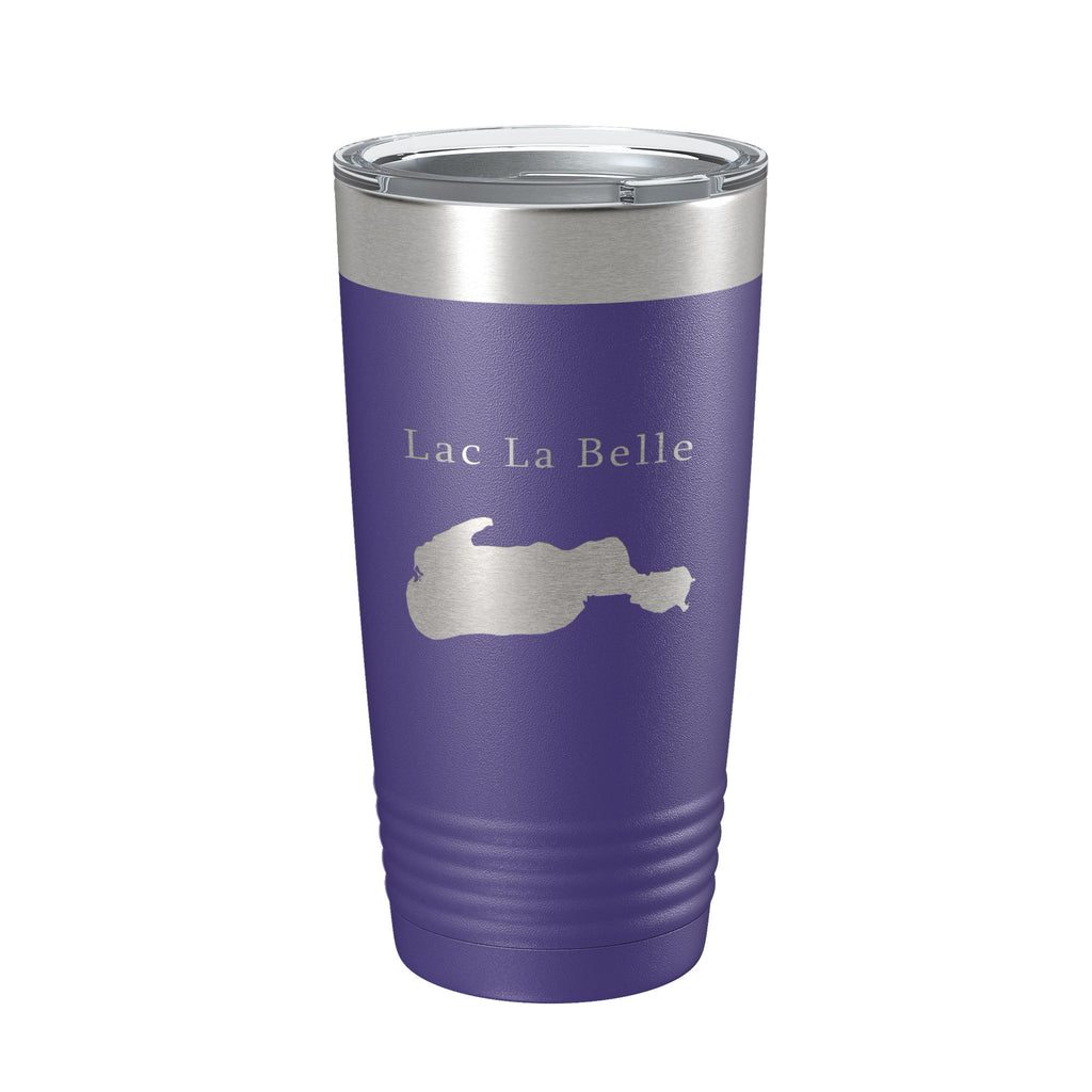 Lac La Belle Tumbler Lake Map Travel Mug Insulated Laser Engraved Coffee Cup Michigan 20 oz