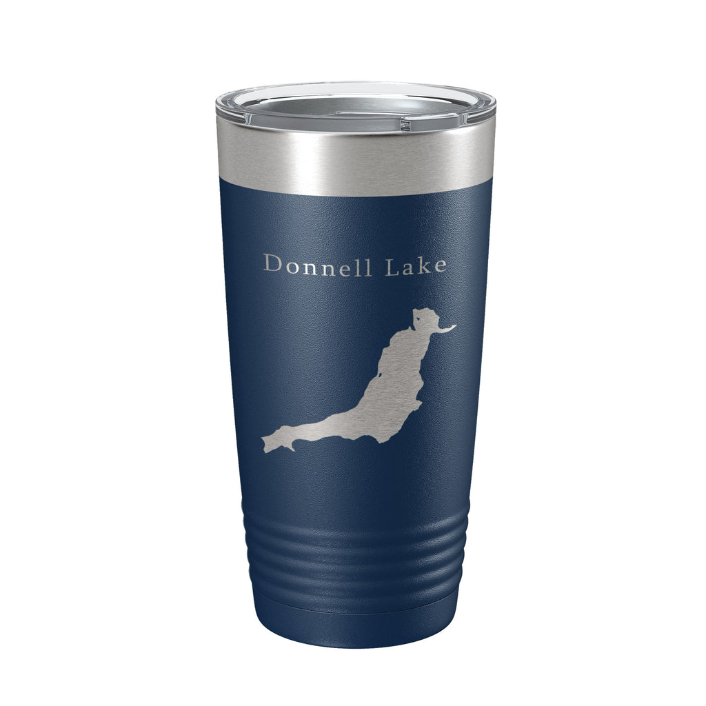 Donnell Lake Map Tumbler Travel Mug Insulated Laser Engraved Coffee Cup California 20 oz