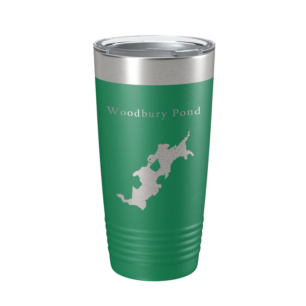Woodbury Pond Tumbler Lake Map Travel Mug Insulated Laser Engraved Coffee Cup Maine 20 oz