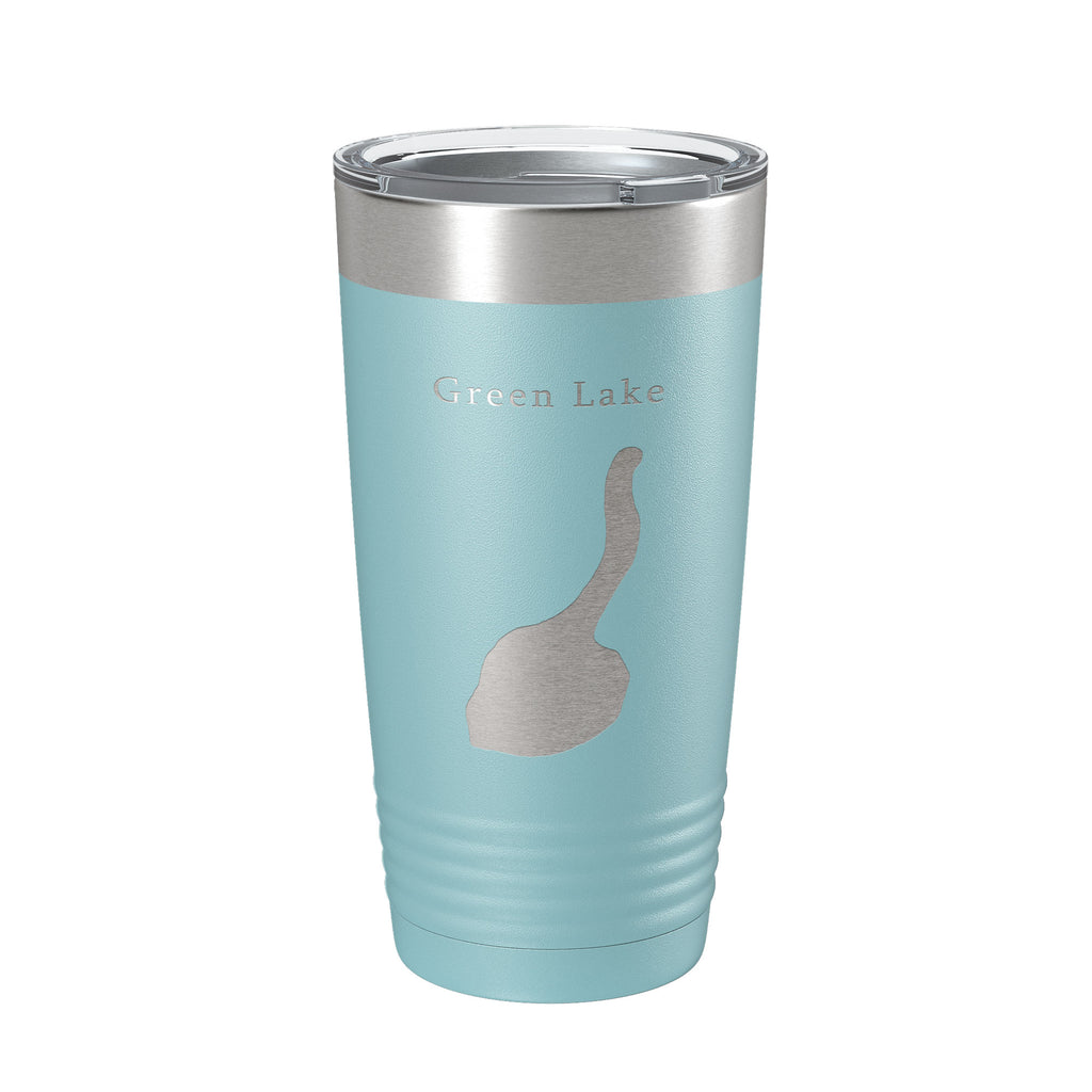 Green Lake Map Tumbler Travel Mug Insulated Laser Engraved Coffee Cup New York 20 oz