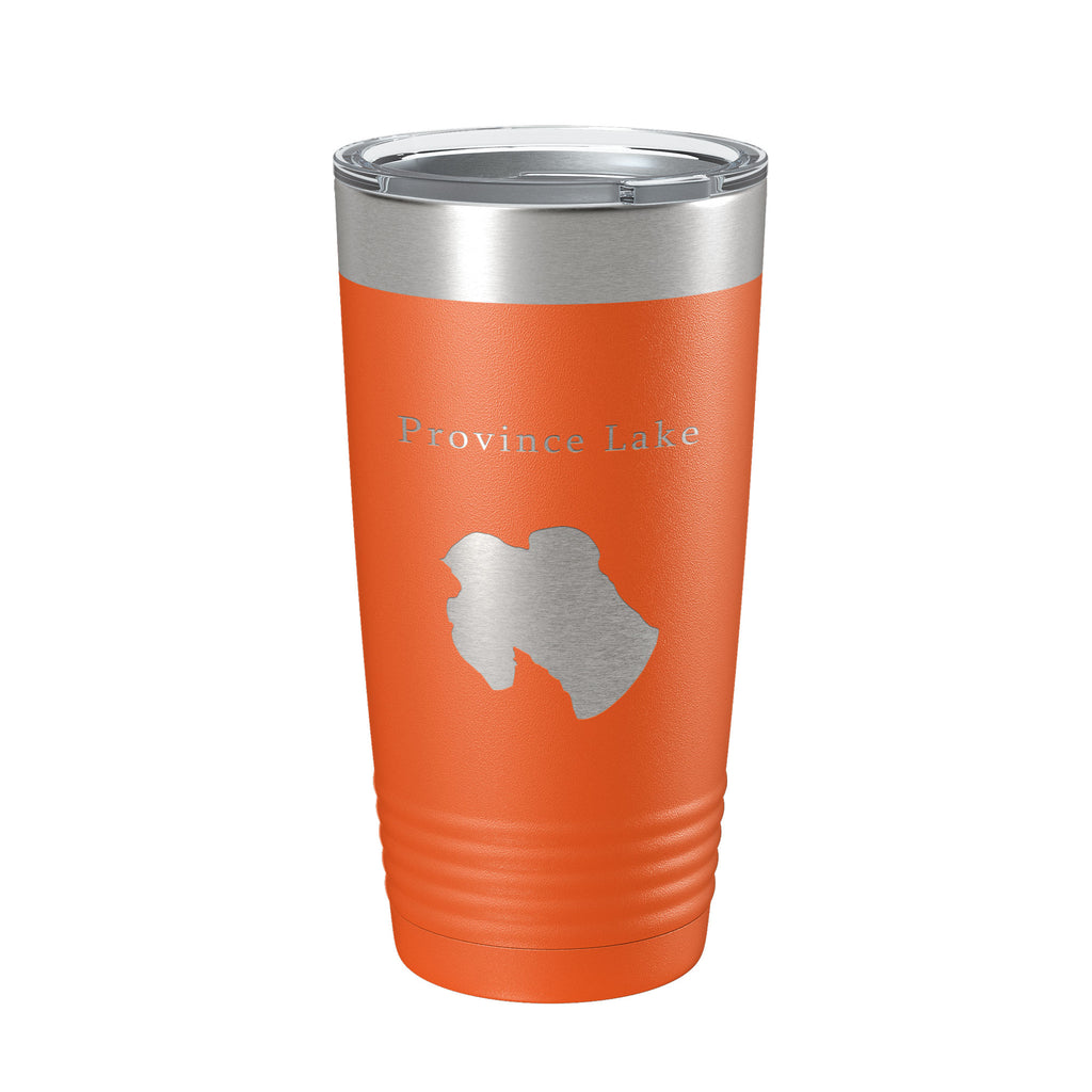 Province Lake Map Tumbler Travel Mug Insulated Laser Engraved Coffee Cup Maine 20 oz