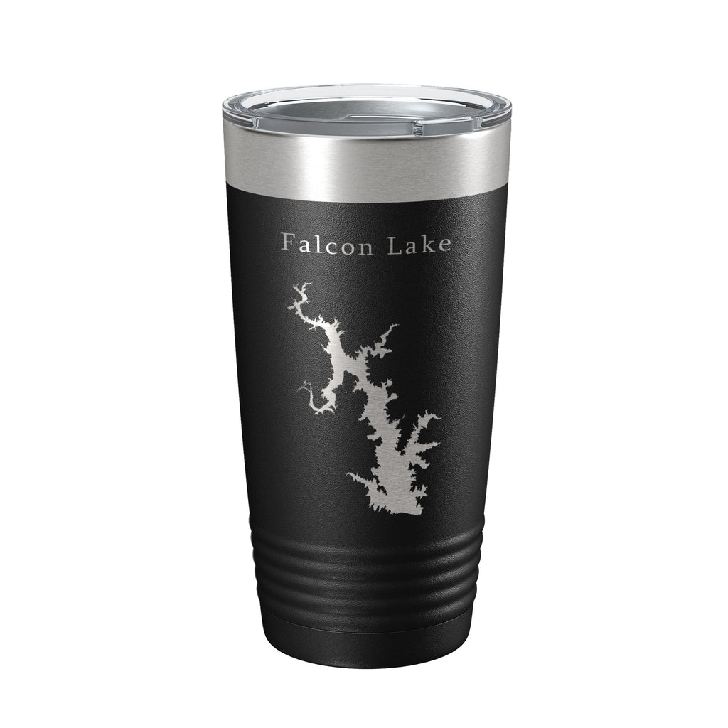 Falcon Lake International Reservoir Lago Map Tumbler Travel Mug Insulated Laser Engraved Coffee Cup Texas 20 oz