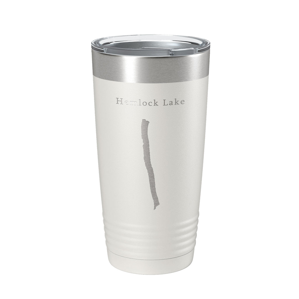 Hemlock Lake Map Tumbler Travel Mug Insulated Laser Engraved Coffee Cup New York 20 oz
