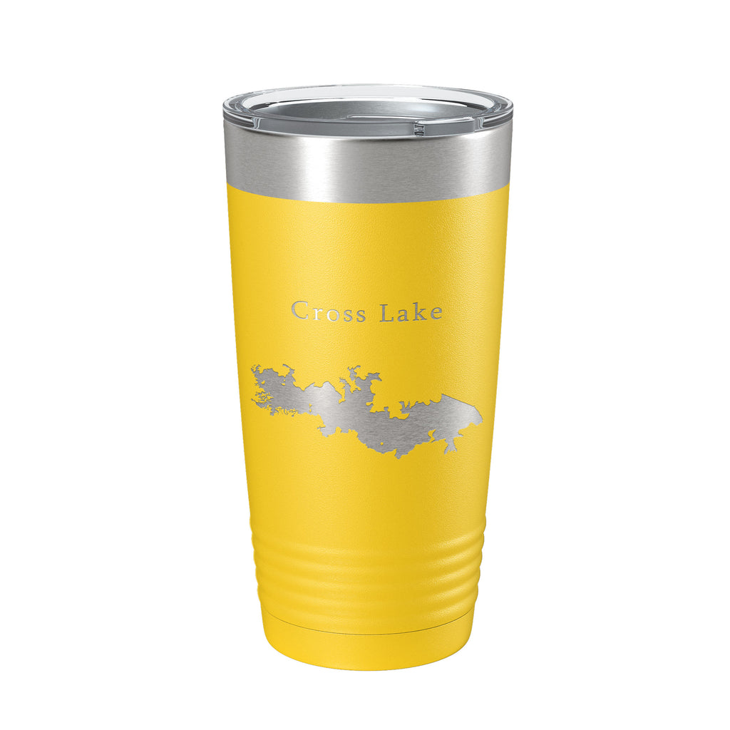 Cross Lake Map Tumbler Travel Mug Insulated Laser Engraved Coffee Cup Shreveport Louisiana 20 oz