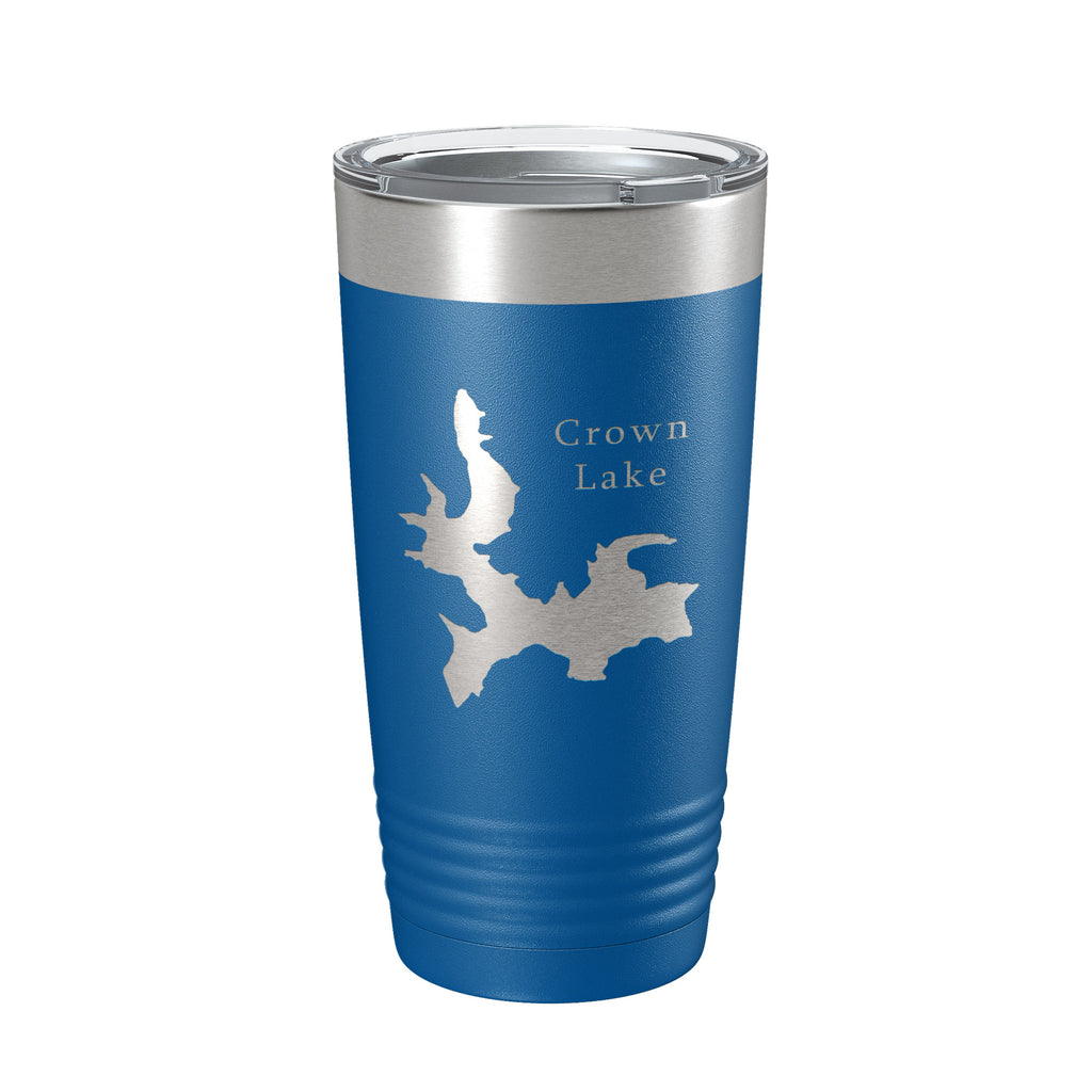 Crown Lake Map Tumbler Travel Mug Insulated Laser Engraved Coffee Cup Arkansas 20 oz