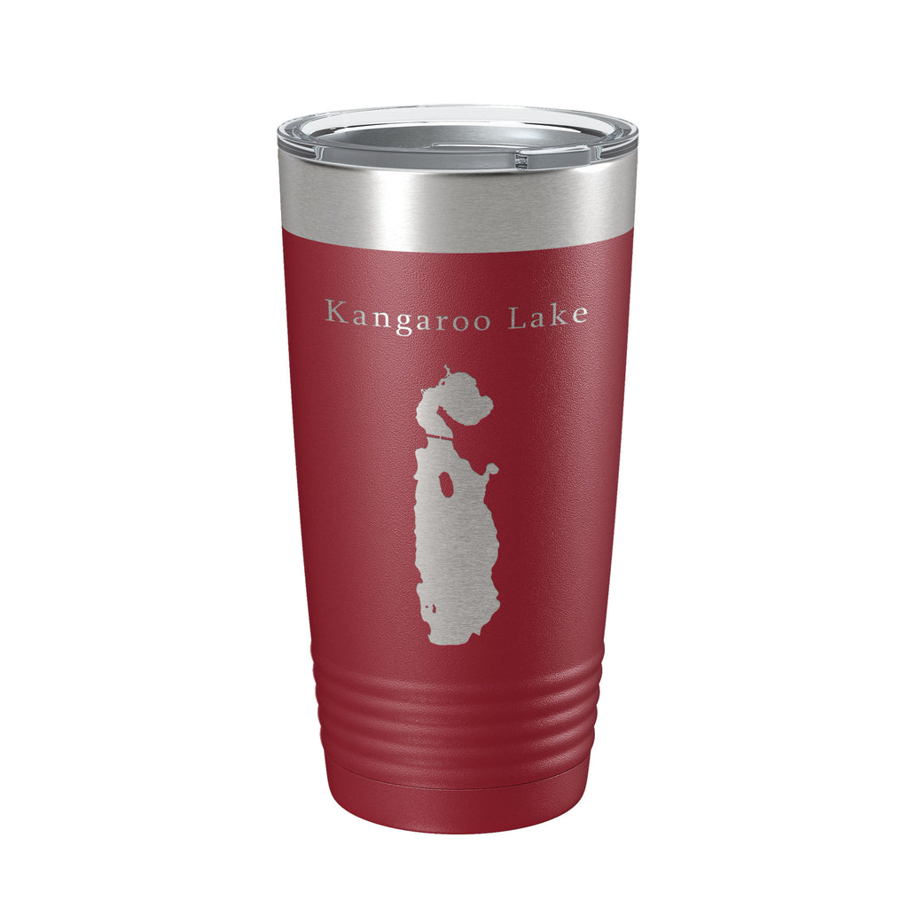 Kangaroo Lake Map Tumbler Travel Mug Insulated Laser Engraved Coffee Cup Wisconsin 20 oz