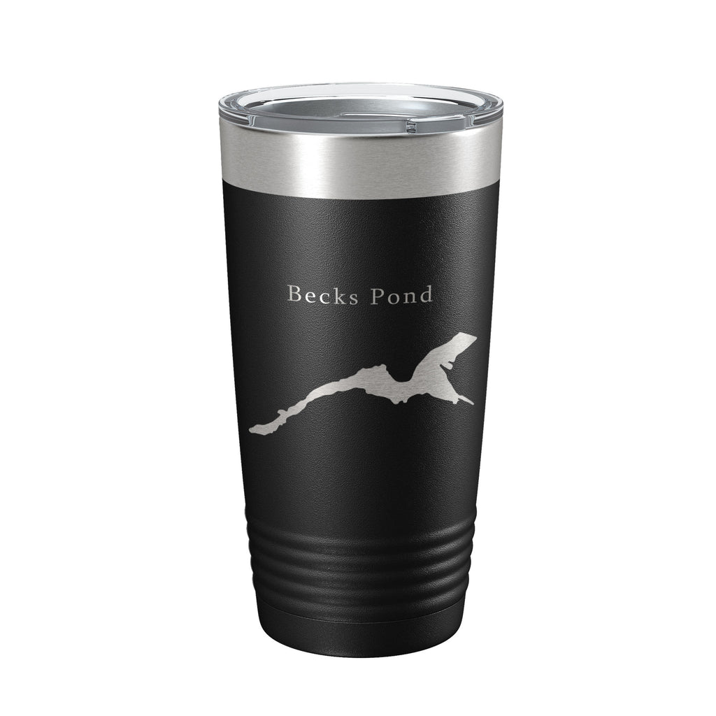 Becks Pond Tumbler Lake Map Travel Mug Insulated Laser Engraved Coffee Cup Delaware 20 oz