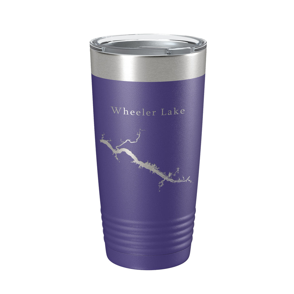 Wheeler Lake Map Tumbler Travel Mug Insulated Laser Engraved Coffee Cup Alabama 20 oz
