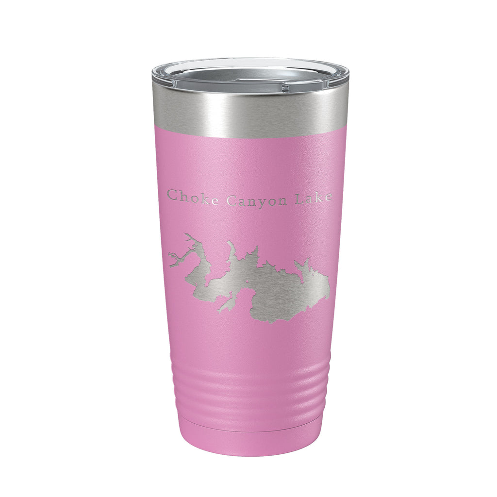 Choke Canyon Lake Map Tumbler Travel Mug Insulated Laser Engraved Coffee Cup Texas 20 oz