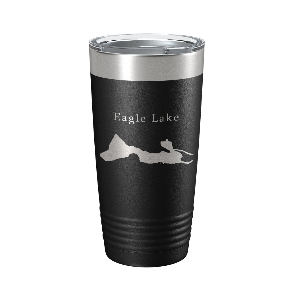 Eagle Lake Map Tumbler Travel Mug Insulated Laser Engraved Coffee Cup Michigan 20 oz