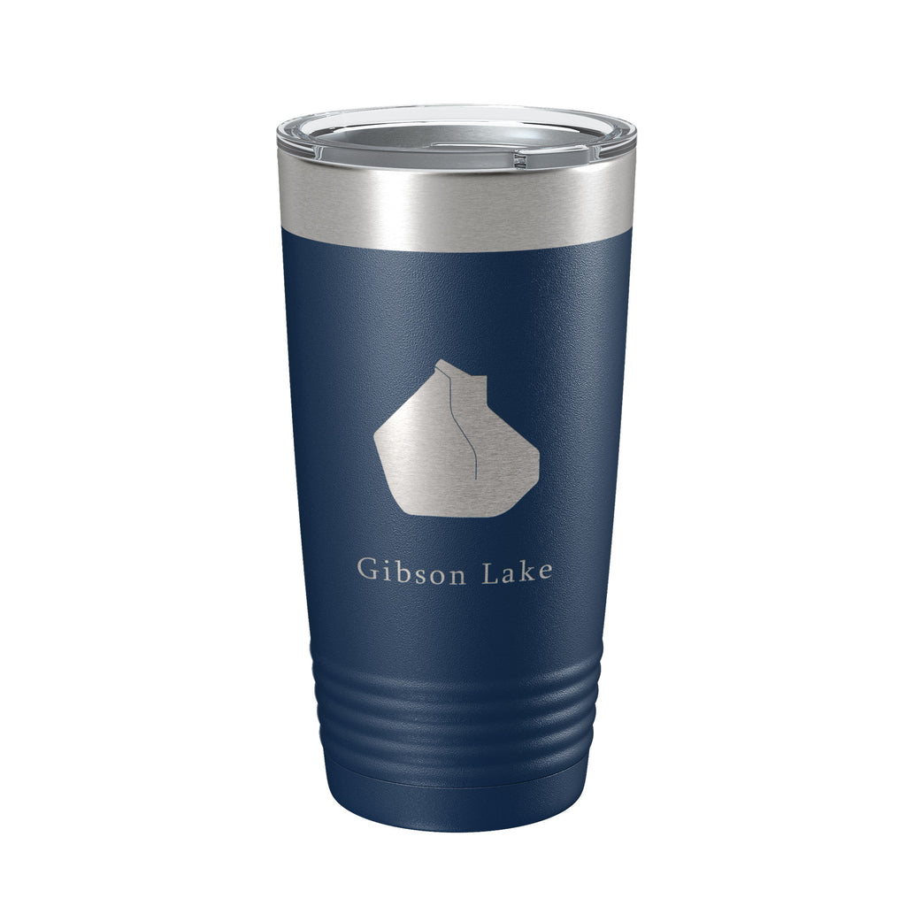 Gibson Lake Map Tumbler Travel Mug Insulated Laser Engraved Coffee Cup Indiana 20 oz