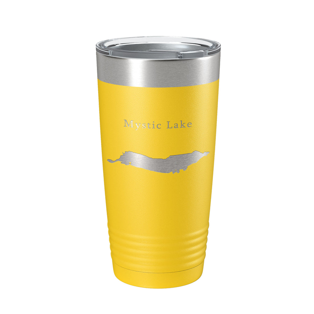 Mystic Lake Map Tumbler Travel Mug Insulated Laser Engraved Coffee Cup Montana 20 oz