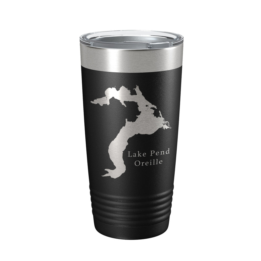 Lake Pend Oreille Map Tumbler Travel Mug Insulated Laser Engraved Coffee Cup Idaho 20 oz