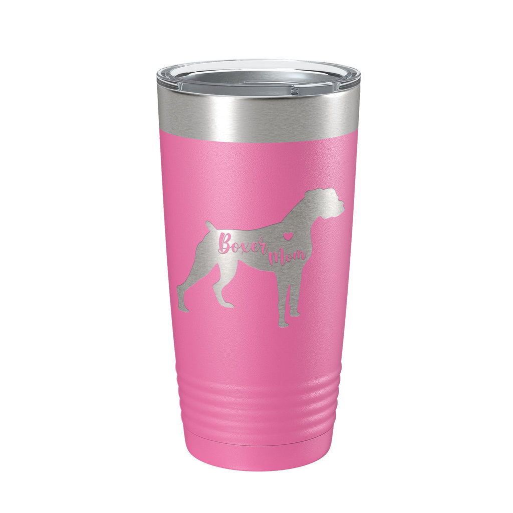 Boxer Mom Tumbler Dog Travel Mug Gift Insulated Laser Engraved Coffee Cup 20 oz